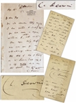 Lot of Two Charles Darwin Autograph Letters Signed With Evolution Related Content -- ...I was particularly glad to hear you and your brothers statement about the gay deceiver-pigeons...